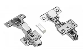 Петля SOLID PLUS полунакладная самозакрывающаяся, регулировка в 3 плоскостях, с еврошурупом  — купить оптом и в розницу в интернет магазине GTV-Meridian.